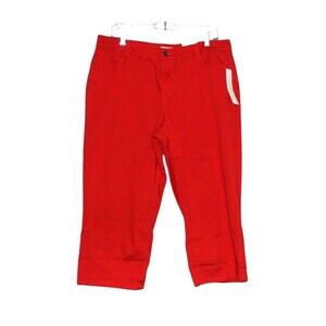 Coldwater Creek Natural Fit Cropped Denim Jean Womens 14 Orange NWT